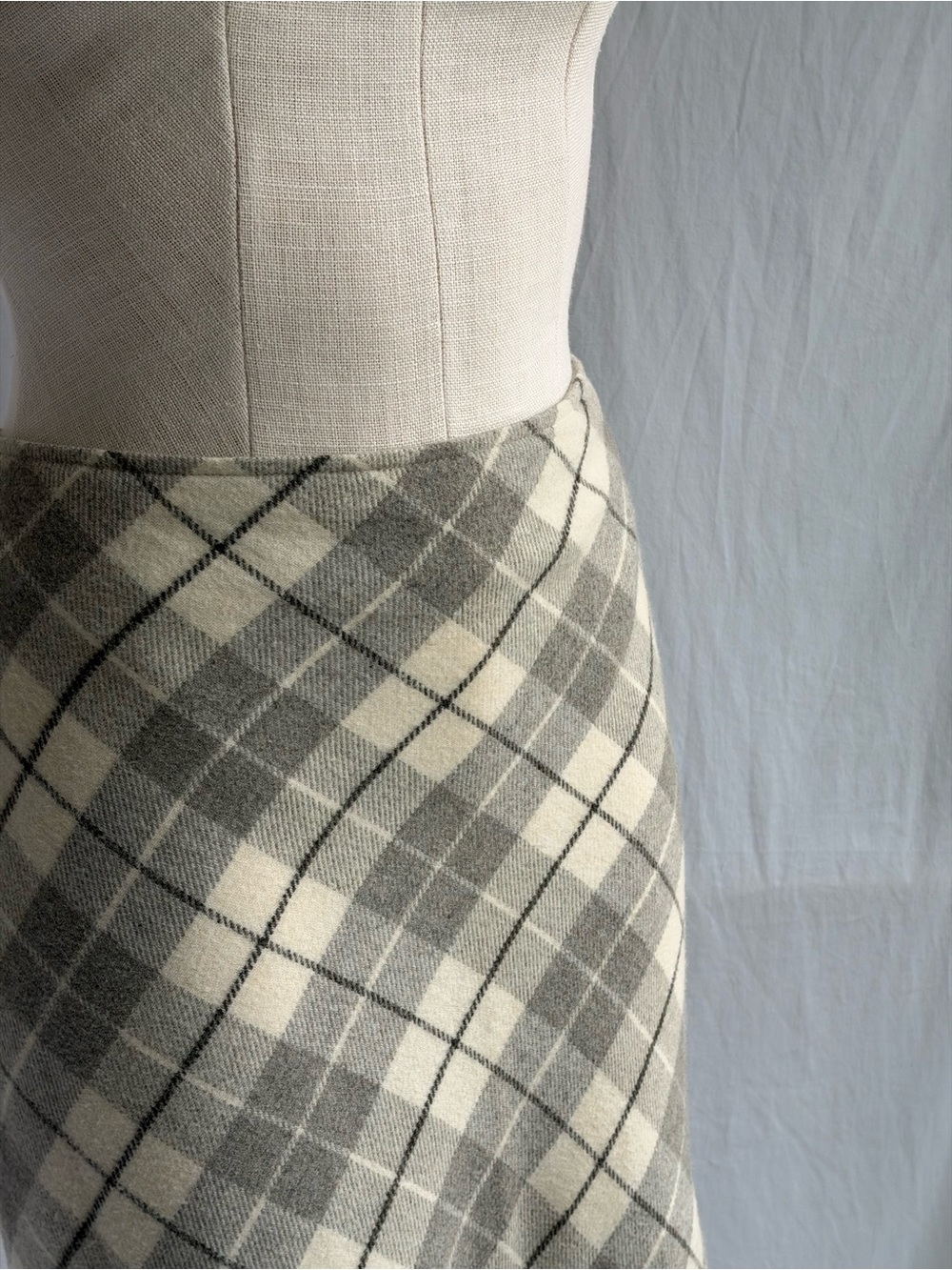 Vintage 90s RALPH Ralph Lauren Tartan Label Plaid Bias Cut A-Line Skirt | Size 8 - Picture 10 of 13